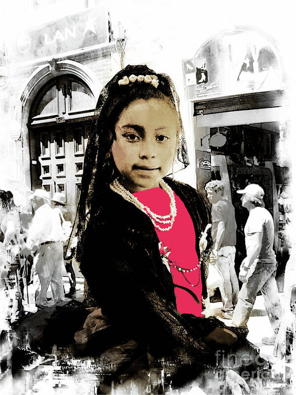 Girl Poster featuring the photograph Cuenca Kids 959 by Al Bourassa