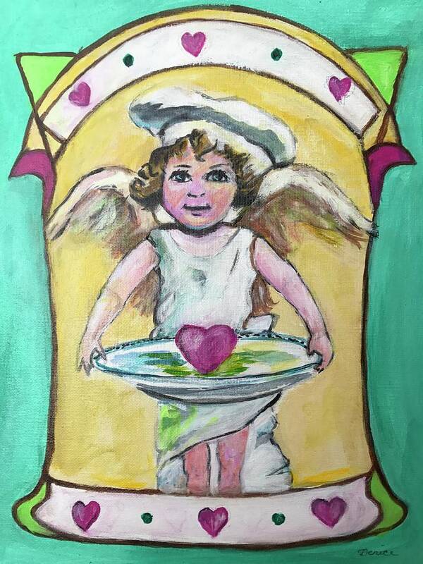 Cupid Poster featuring the painting Cupid's Heart by Denice Palanuk Wilson