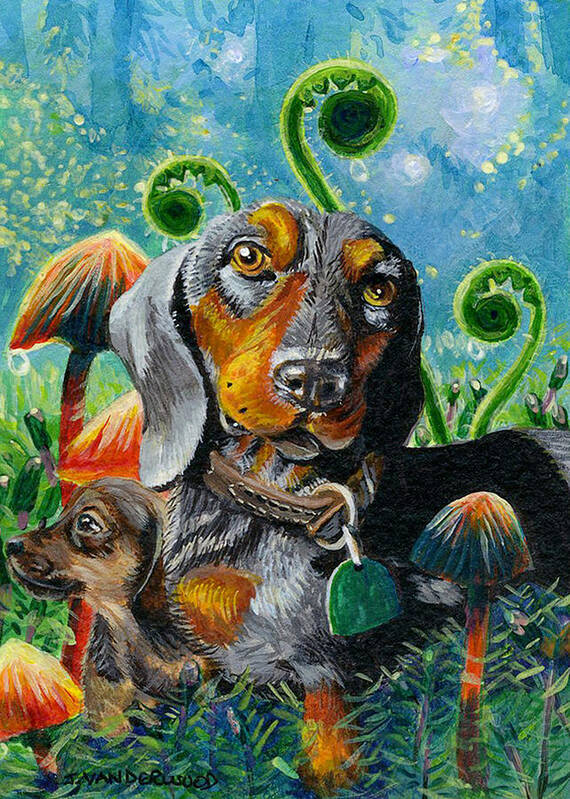 Dog Poster featuring the painting Daddy Love by Jacquelin L Westerman
