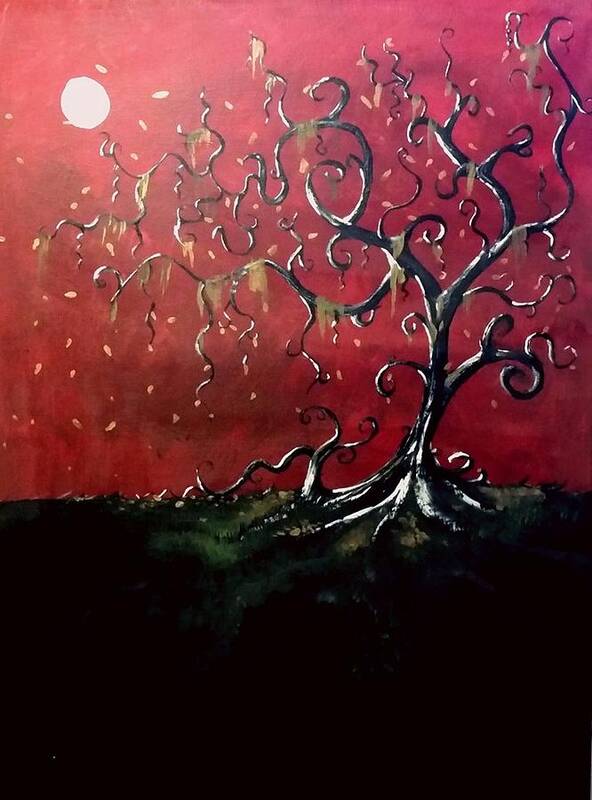 Gothic Poster featuring the painting Dancing wood by Carole Hutchison