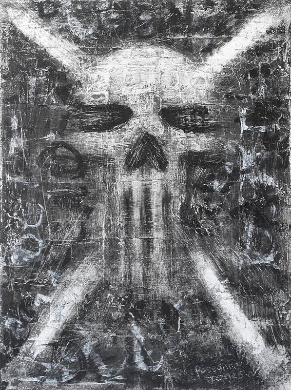 Skull Poster featuring the painting Dark Departure by Roseanne Jones