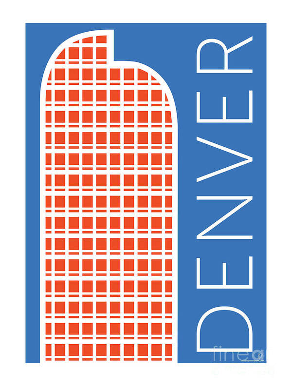 Denver Poster featuring the digital art DENVER Cash Register Bldg/Blue by Sam Brennan