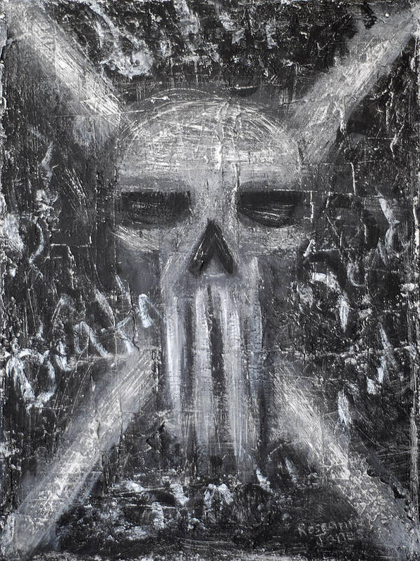 Skull Poster featuring the painting Departed Darkness by Roseanne Jones