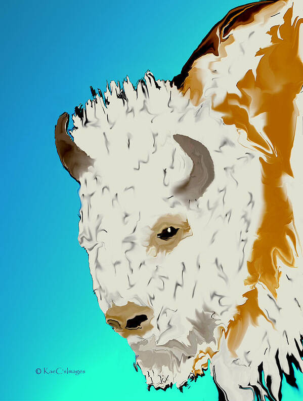 Computer Art Poster featuring the digital art Montana Bison 3 by Kae Cheatham