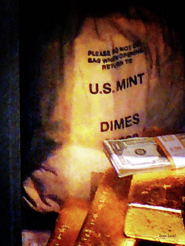 Dollars Poster featuring the photograph Dimes Dollars and Gold by Susan Savad