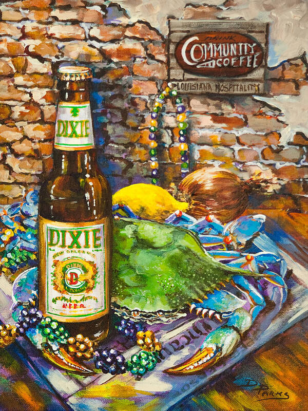 New Orleans Beer Poster featuring the painting Dixie Love by Dianne Parks