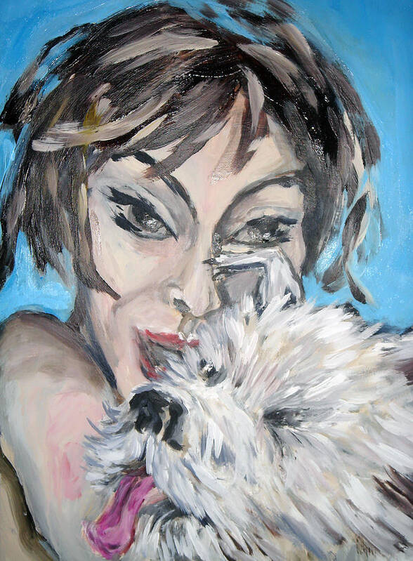 Portrait Poster featuring the painting Dog and Diva by Jenni Walford