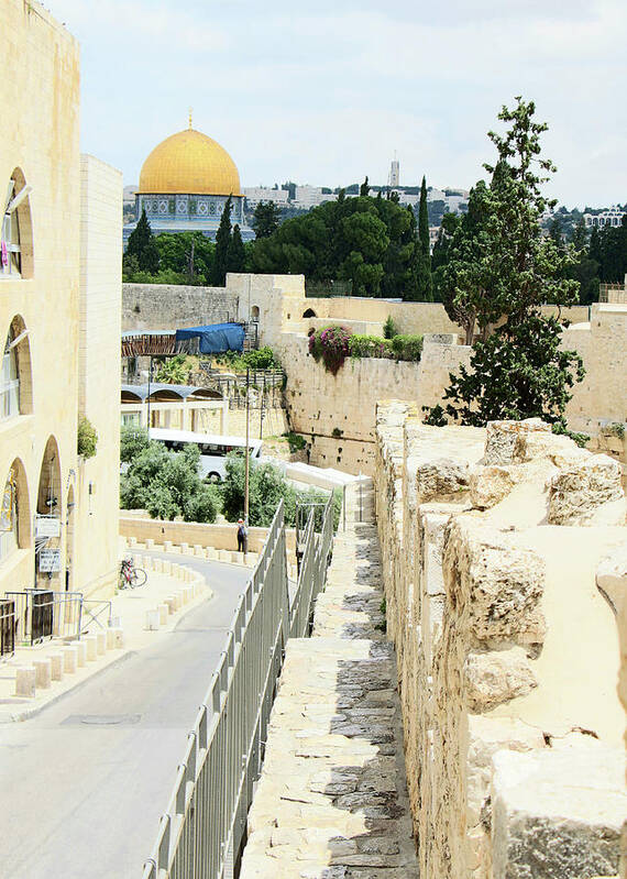 Dome Of The Rock Poster featuring the photograph Dome of the Rock Road by Munir Alawi