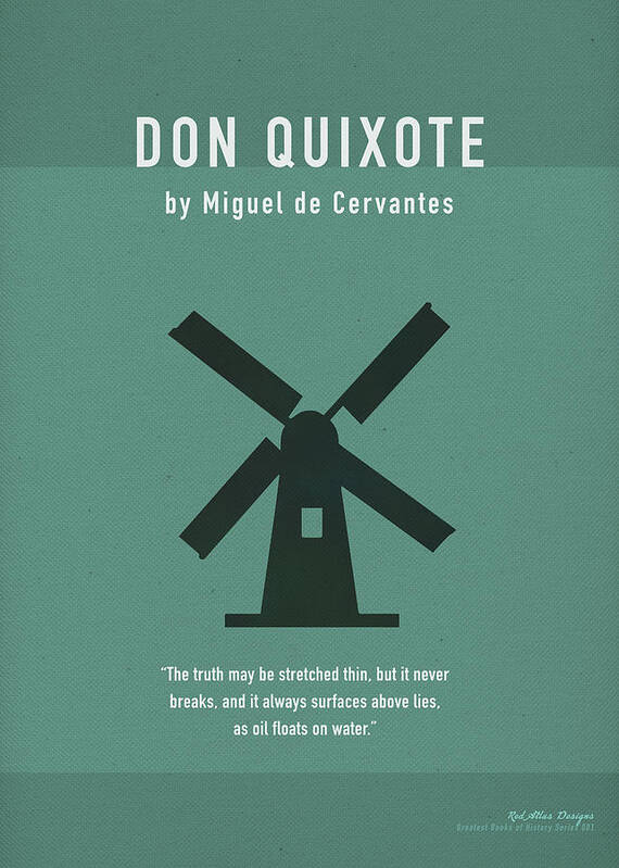 Don Quixote Poster featuring the mixed media Don Quixote Greatest Books Ever Series 001 by Design Turnpike