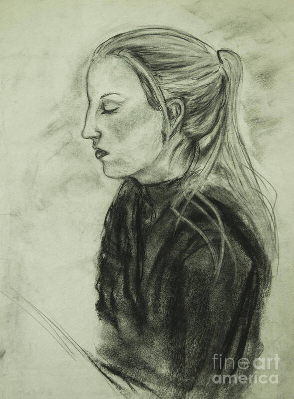Figure Poster featuring the drawing Drawing of an Artist by Angelique Bowman