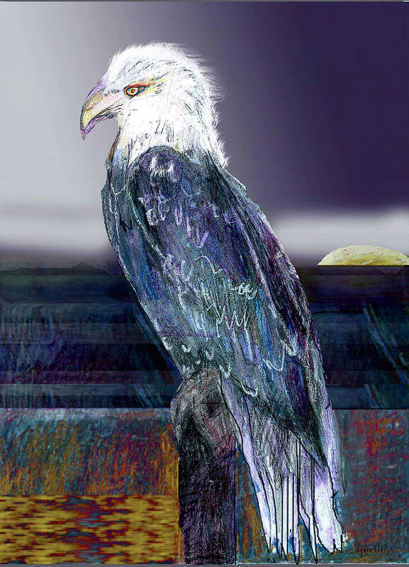 Eagle Poster featuring the painting Eagle at Sunset by Lydia L Kramer