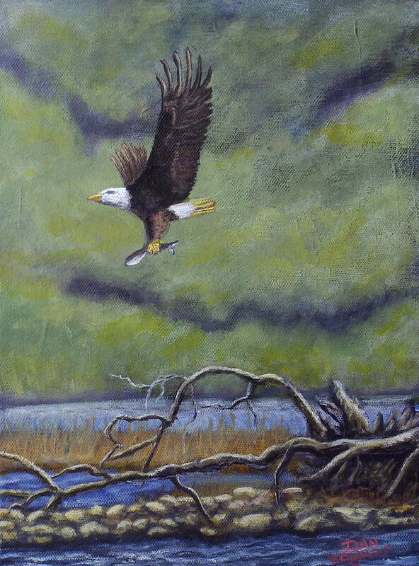 Eagle Poster featuring the painting Eagle River by Dan Wagner