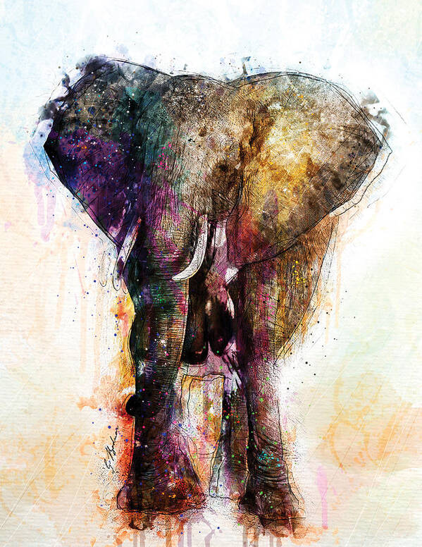 Elephant Poster featuring the digital art Eleanor by Gary Bodnar