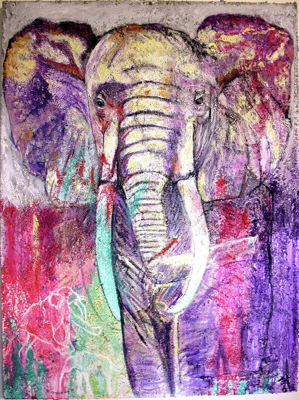 Endangered Species Poster featuring the painting Elephant by Toni Willey