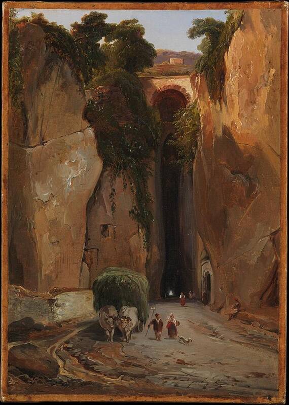 Charles R�mond Poster featuring the painting Entrance to the Grotto of Posilipo by MotionAge Designs