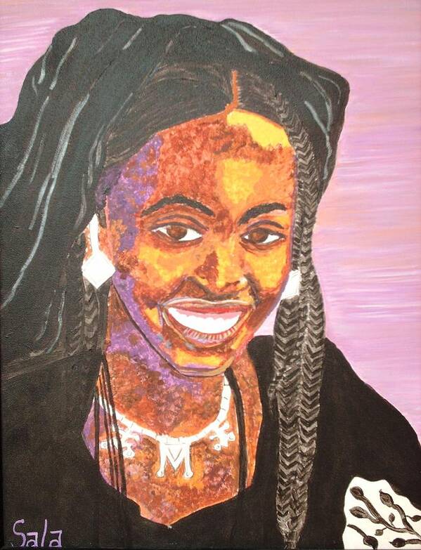 Portrait Poster featuring the painting Ethiopian Woman by Sala Adenike