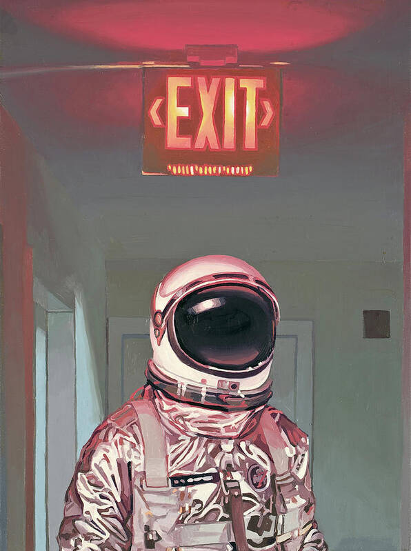 Astronaut Poster featuring the painting Exit by Scott Listfield