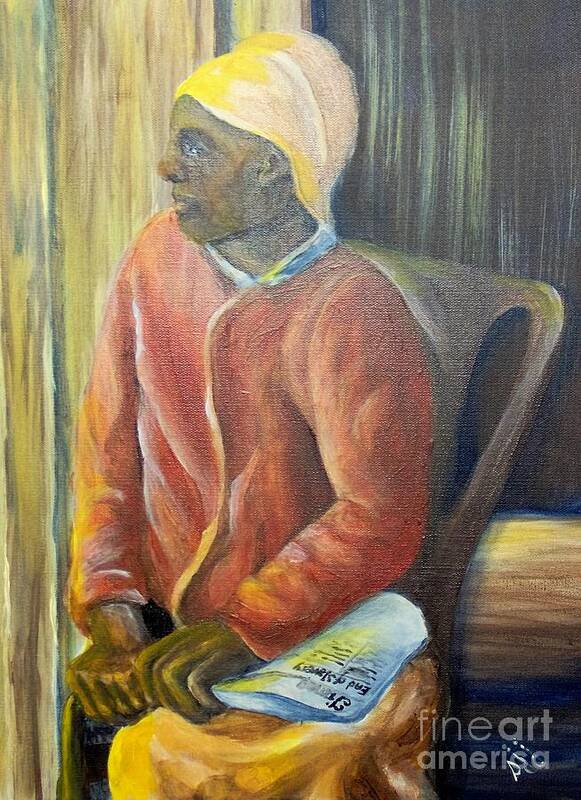 Slavery Poster featuring the painting Facing Freedom by Saundra Johnson