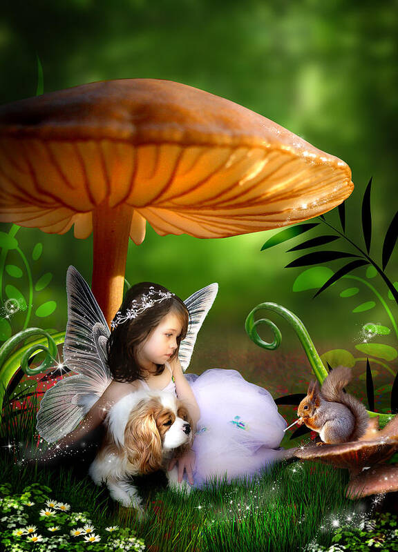Child Poster featuring the digital art Fairy Woodland by Julie L Hoddinott