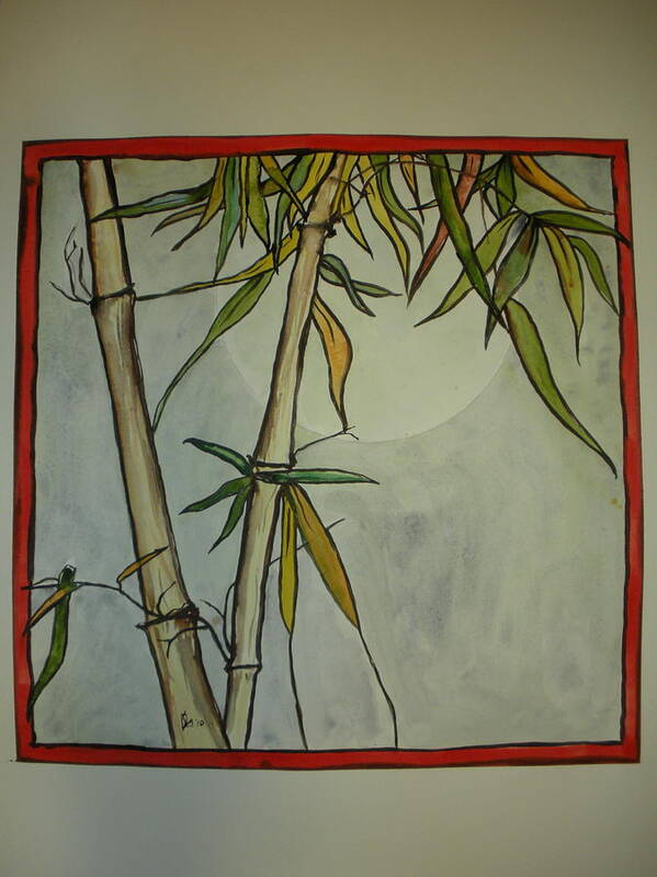 Bamboo Poster featuring the painting Fanciful bamboo by Lee Stockwell