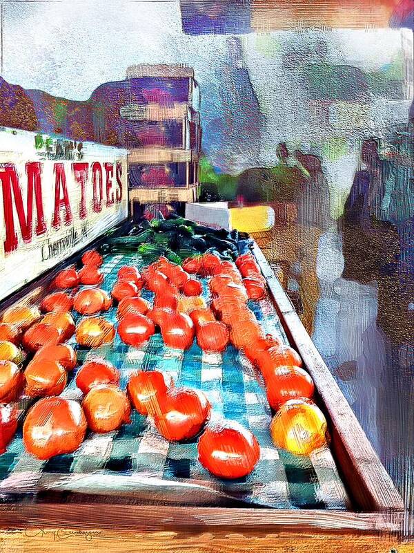 Tomatoes Poster featuring the digital art Farmstand by Looking Glass Images