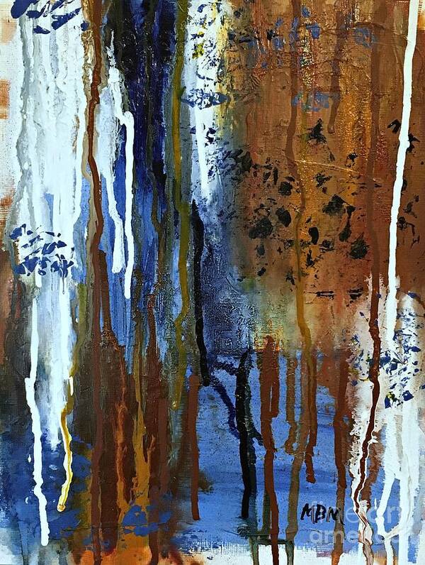 Abstract Poster featuring the painting February Rain by Mary Mirabal
