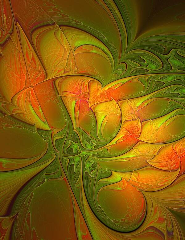 Digital Art Poster featuring the digital art Fiery Glow by Amanda Moore