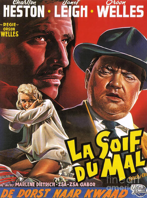 Film Noir Poster Poster featuring the painting Film Noir Poster Touch of Evil by Vintage Collectables
