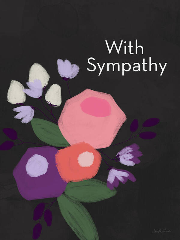 Condolence Poster featuring the mixed media Floral Sympathy Card- Art by Linda Woods by Linda Woods