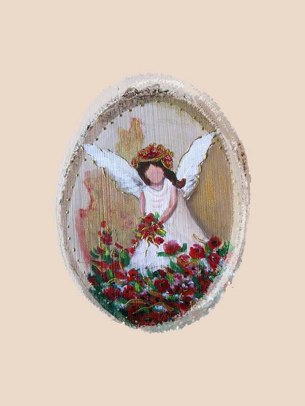 Acrylic Poster featuring the painting Flower angel by Vesna Martinjak