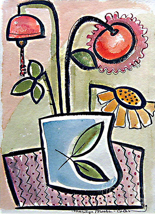 Flower Poster featuring the painting Flower jug by Marilyn Brooks
