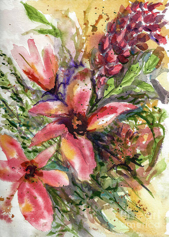 Floral Poster featuring the painting Flower Study by Francelle Theriot