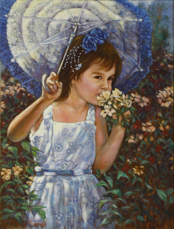 Child Poster featuring the painting Flowers by Harvie Brown