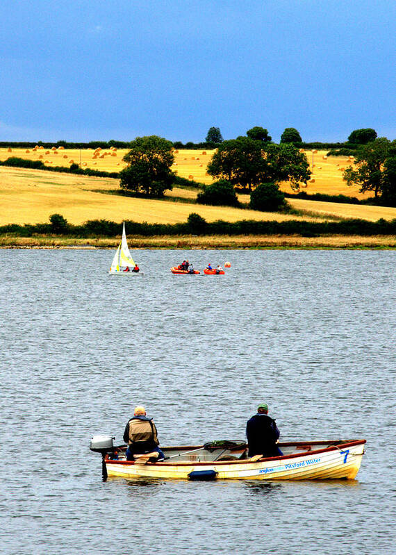 Fishing Poster featuring the photograph Fly Fishing and Sailing on Pitsford Water by Gordon James
