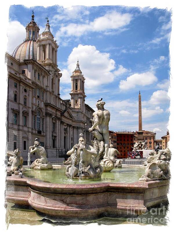 Fontana Del Moro.rome Poster featuring the photograph Fontana del Moro.Rome by Jennie Breeze