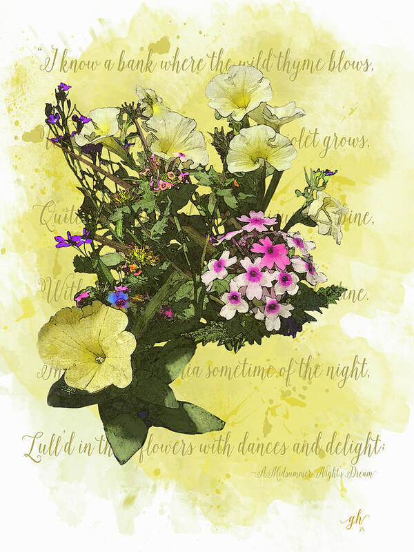 Bouquet Poster featuring the digital art For Titania by Gina Harrison