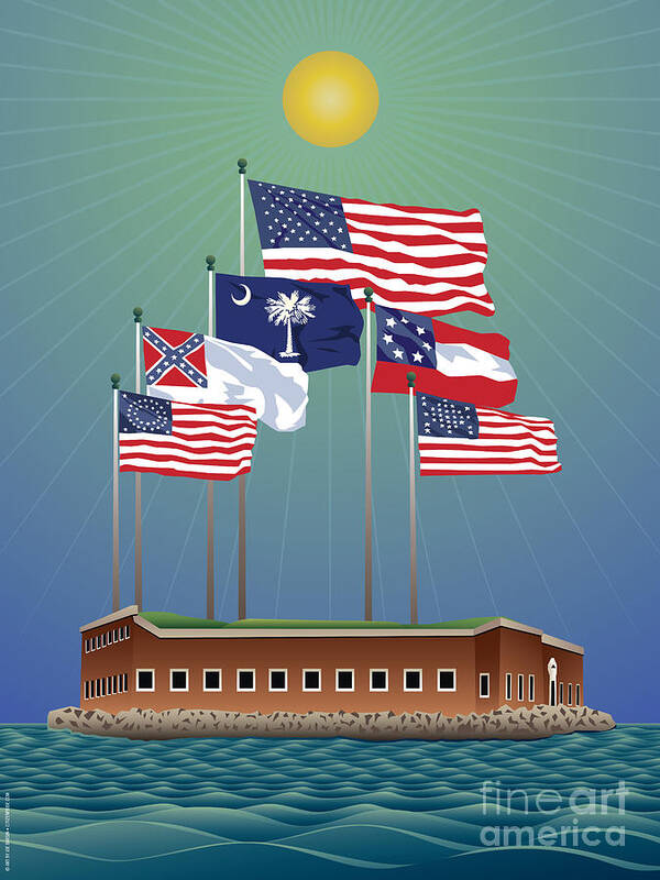 Fort Sumter Poster featuring the digital art Fort Sumter, Charleston, SC by Joe Barsin