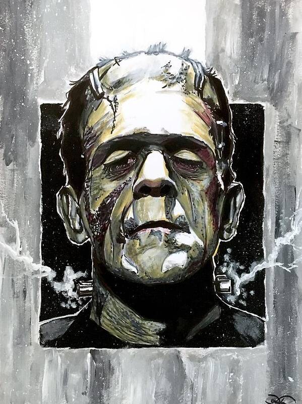 Frankenstein Poster featuring the painting Frankenstein by Joel Tesch