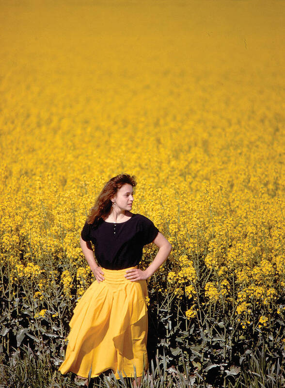 France Poster featuring the photograph French Girl in Mustard Field by Don Wolf