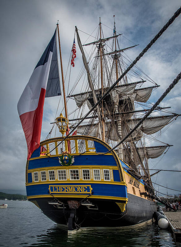 Castine Poster featuring the photograph Frigate Hermione 04 by Fred LeBlanc