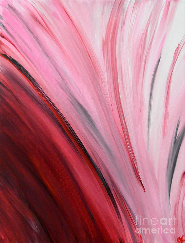 Pink Minimal Poster featuring the painting Fuchsia Frenzy by Jilian Cramb - AMothersFineArt