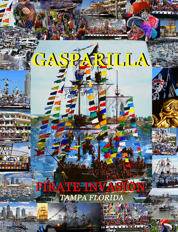 Gasparilla Pirate Invasion Tampa Florida Poster featuring the photograph Gasparilla Pirate Invasion by David Lee Thompson