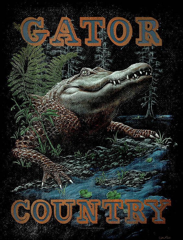 James Piazza Poster featuring the painting Gator Country by JQ Licensing