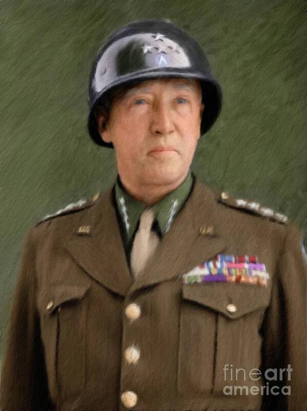 General Poster featuring the painting General George Patton by Esoterica Art Agency