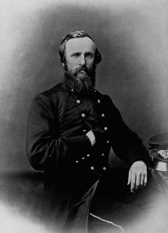 Rutherford Hayes Poster featuring the photograph General Rutherford B. Hayes - Civil War by War Is Hell Store
