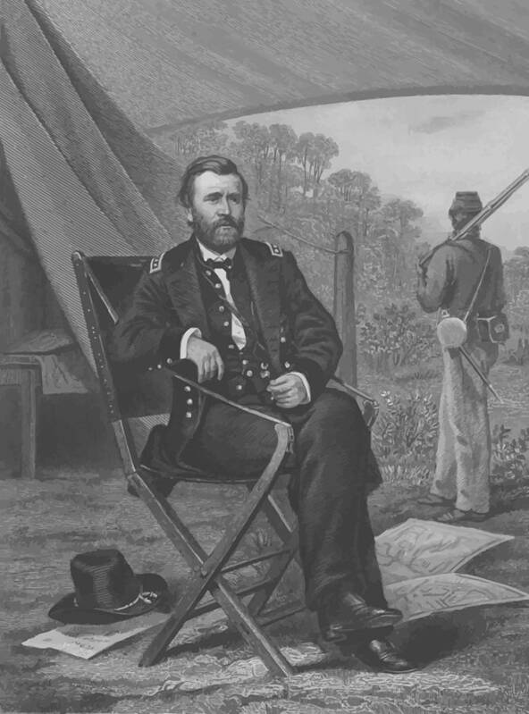 Grant Poster featuring the painting General U.S. Grant by War Is Hell Store