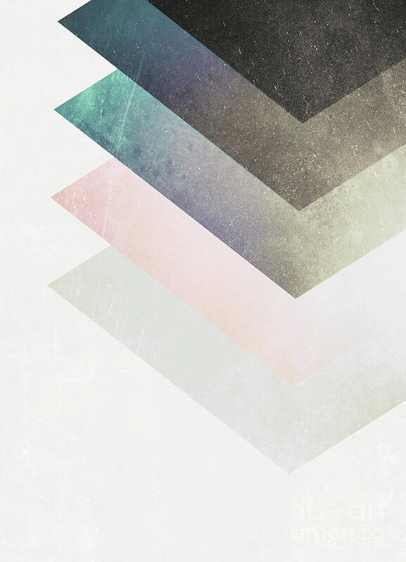 Geometric Poster featuring the mixed media Geometric Layers by Emanuela Carratoni