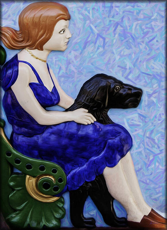 Vibrant Colors Poster featuring the digital art Girl and Dog by Joe Paradis