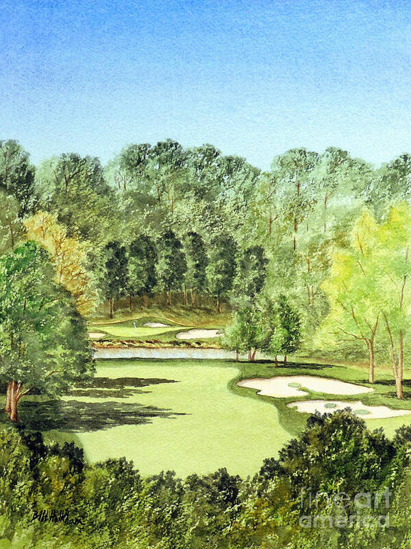 Glen Abbey Golf Course Painting Poster featuring the painting Glen Abbey Golf Course Canada 11th Hole by Bill Holkham