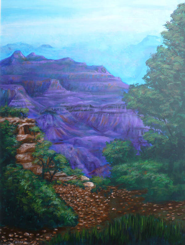 The Grand Canyon Poster featuring the painting Grand Canyon by Bryan Bustard